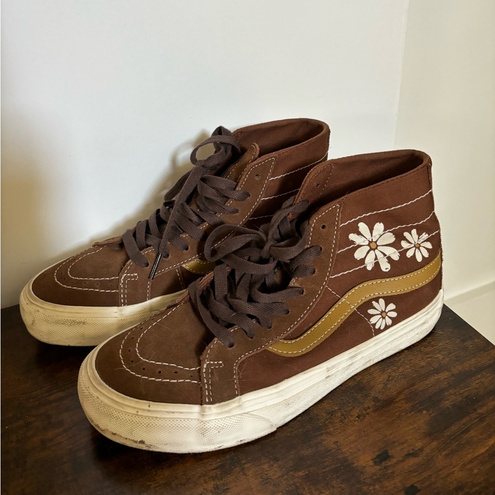 Retro Flower High Top Vans